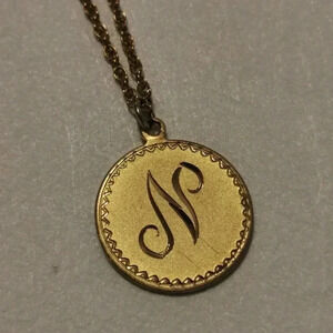 Gold filled  N necklace